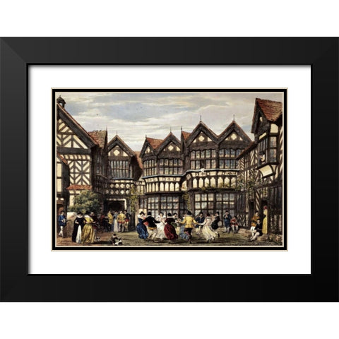 Little Moreton Hall, Cheshire Black Modern Wood Framed Art Print with Double Matting by Nash, Joseph