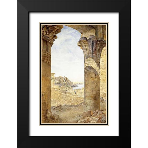 Among The Ruins Black Modern Wood Framed Art Print with Double Matting by Newman, Henry Roderick