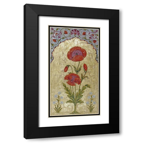 Poppy Blossoms Black Modern Wood Framed Art Print with Double Matting by Oudh