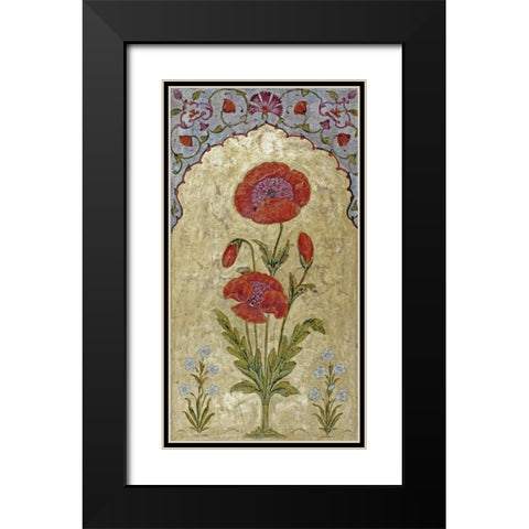 Poppy Blossoms Black Modern Wood Framed Art Print with Double Matting by Oudh