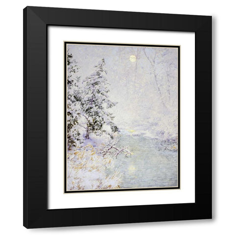 Winter Sun Black Modern Wood Framed Art Print with Double Matting by Palmer, Walter Launt