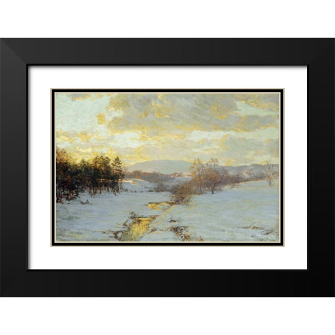 Twilight Black Modern Wood Framed Art Print with Double Matting by Palmer, Walter Launt