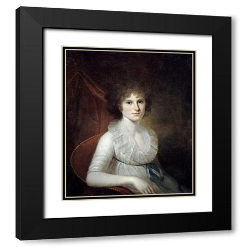Portrait of Ann Emily Rush Black Modern Wood Framed Art Print with Double Matting by Peale, James