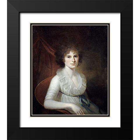 Portrait of Ann Emily Rush Black Modern Wood Framed Art Print with Double Matting by Peale, James