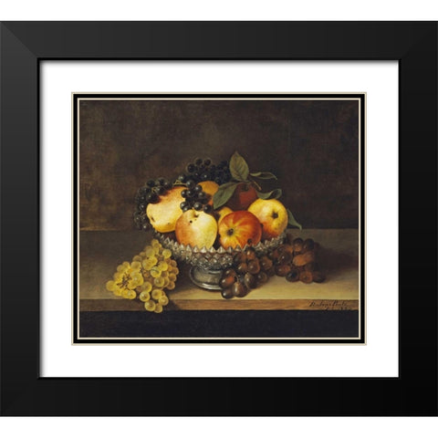 Still Life With Crystal Compote Black Modern Wood Framed Art Print with Double Matting by Peale, Rubens