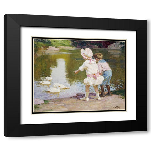 In The Park Black Modern Wood Framed Art Print with Double Matting by Potthast, Edward Henry