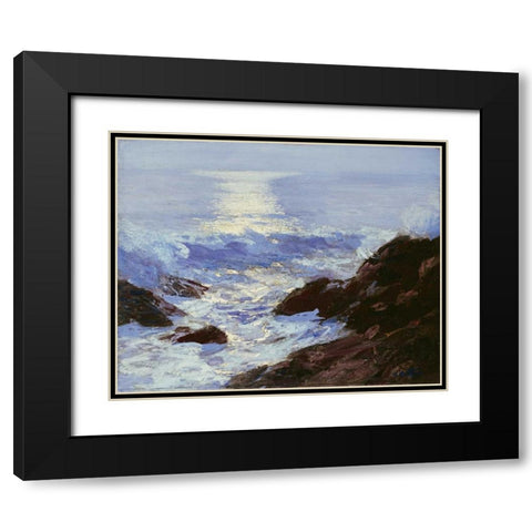 Moonlight Black Modern Wood Framed Art Print with Double Matting by Potthast, Edward Henry