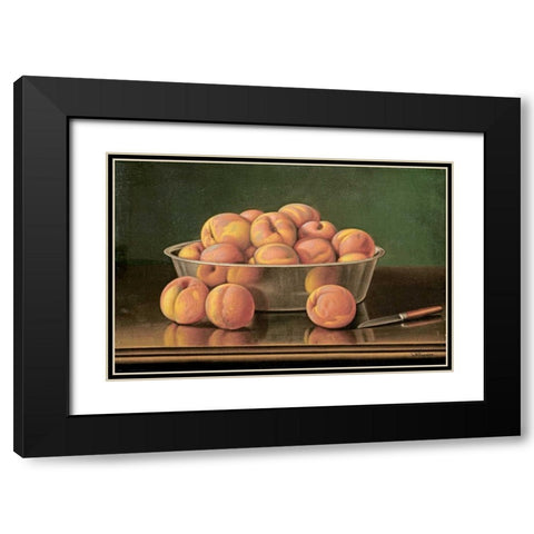 Still Life of Peaches In a Silver Bowl Black Modern Wood Framed Art Print with Double Matting by Prentice, Levi Wells