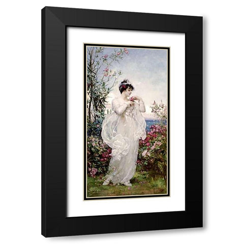 Summer Black Modern Wood Framed Art Print with Double Matting by Rae, Henrietta