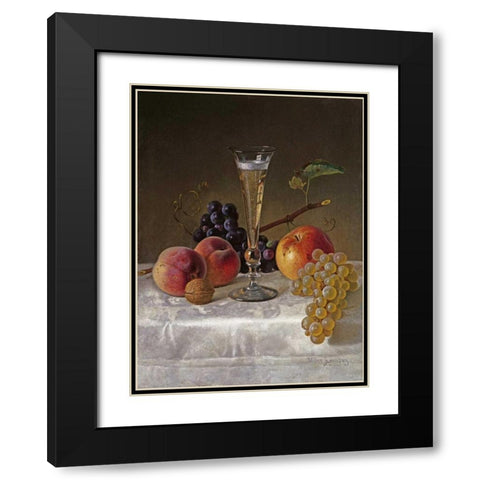 Still Life With Glass of Champagne Black Modern Wood Framed Art Print with Double Matting by Ramsay, Milne