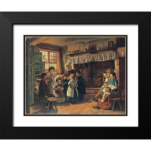 The School Room Black Modern Wood Framed Art Print with Double Matting by Rankley, Alfred