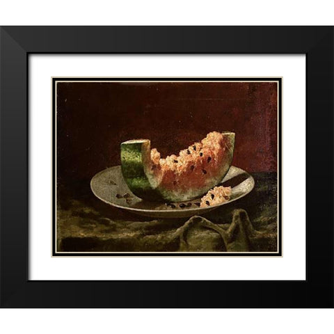 Still Life With Watermelon Black Modern Wood Framed Art Print with Double Matting by Ream, Carducius Plantagenet