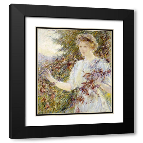 Autumn Black Modern Wood Framed Art Print with Double Matting by Reid, Robert