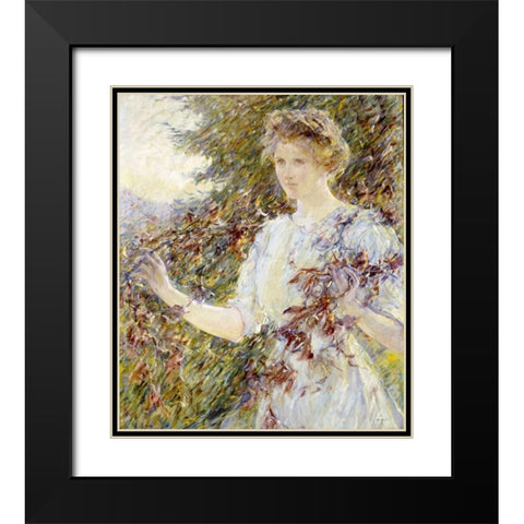 Autumn Black Modern Wood Framed Art Print with Double Matting by Reid, Robert