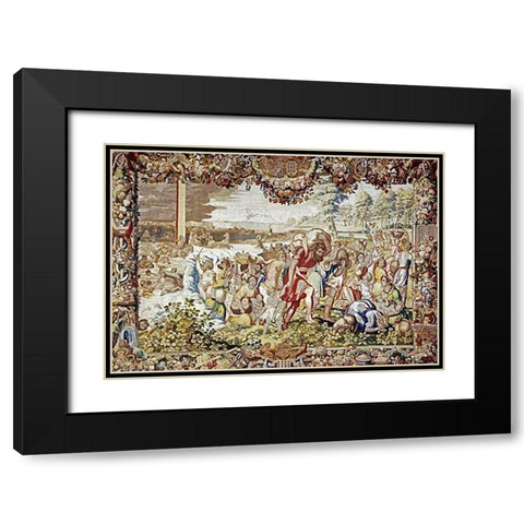 The Drowning of The Egyptians After The Crossing of The Red Sea Black Modern Wood Framed Art Print with Double Matting by Reydams, Heinrich