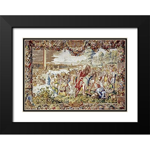 The Drowning of The Egyptians After The Crossing of The Red Sea Black Modern Wood Framed Art Print with Double Matting by Reydams, Heinrich