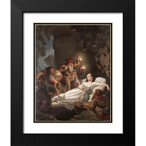 Snow White Black Modern Wood Framed Art Print with Double Matting by Risse, Roland