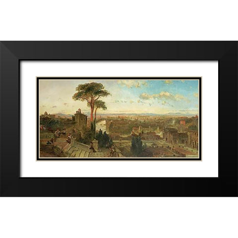 Rome - Sunset From The Convent of San Onofrio Black Modern Wood Framed Art Print with Double Matting by Roberts, David