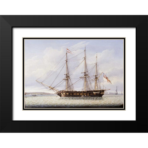 Sloop on The Mersey Black Modern Wood Framed Art Print with Double Matting by Salmon, Robert