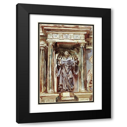 In a Church at Granada Black Modern Wood Framed Art Print with Double Matting by Sargent, John Singer