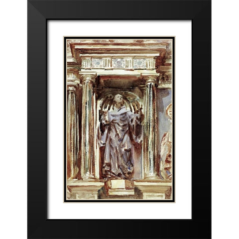 In a Church at Granada Black Modern Wood Framed Art Print with Double Matting by Sargent, John Singer