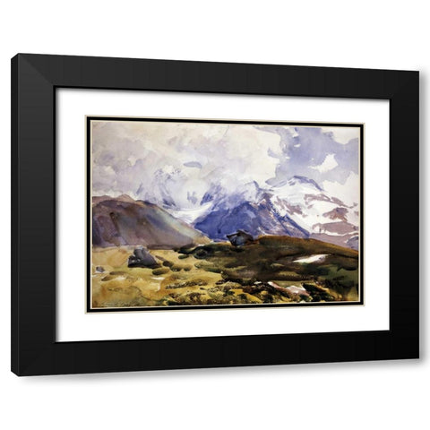 The Simplon Black Modern Wood Framed Art Print with Double Matting by Sargent, John Singer