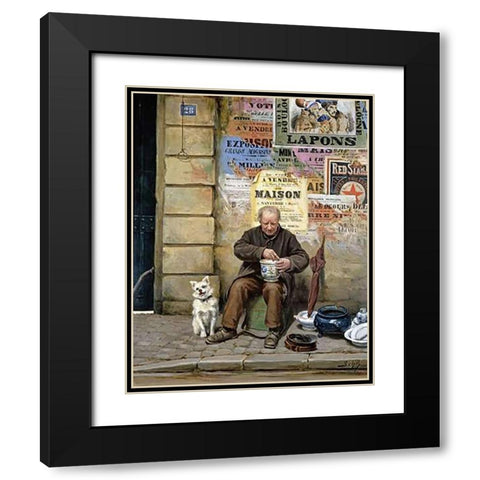 The Restorer Black Modern Wood Framed Art Print with Double Matting by Schill, Adolf