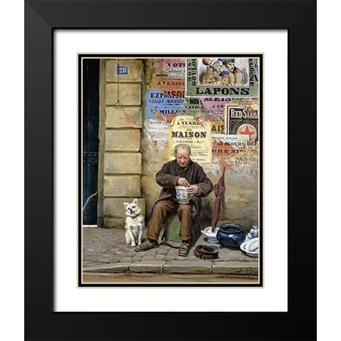 The Restorer Black Modern Wood Framed Art Print with Double Matting by Schill, Adolf