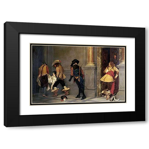 After The Duel Black Modern Wood Framed Art Print with Double Matting by Segoni, Alceste