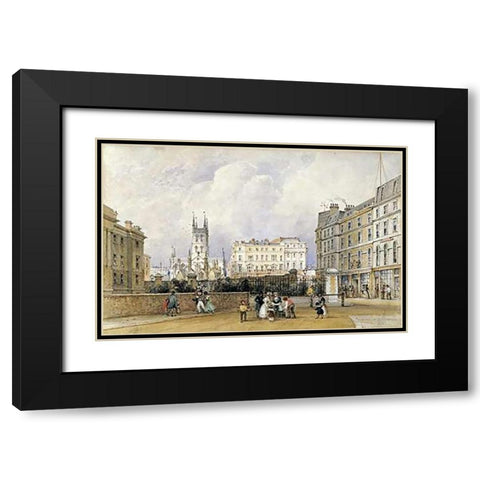 St Saviours Church, Southwark Black Modern Wood Framed Art Print with Double Matting by Shepherd, George Sidney