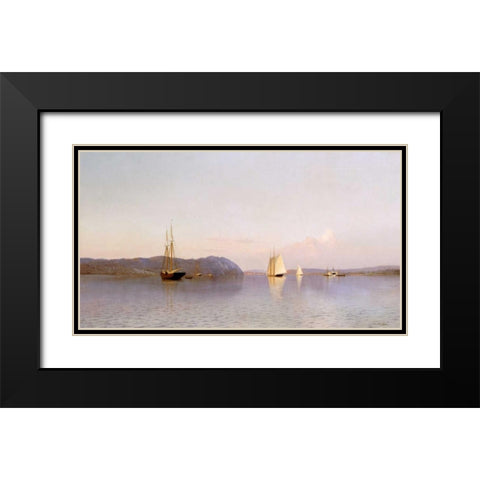 Late Afternoon, Haverstraw Bay Black Modern Wood Framed Art Print with Double Matting by Silva, Francis A.