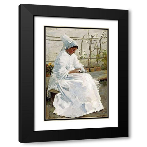 Communion Day Black Modern Wood Framed Art Print with Double Matting by Simmons, Edward Emerson