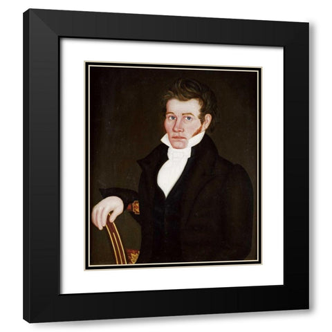 A Portrait of a Gentleman Black Modern Wood Framed Art Print with Double Matting by Smith, Royall Brewster