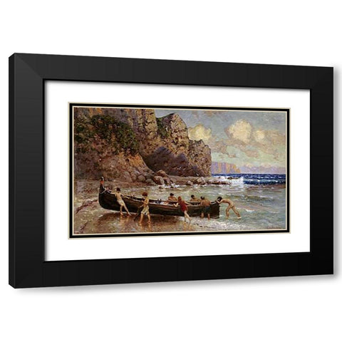 On The Beach After The Storm Black Modern Wood Framed Art Print with Double Matting by Von Suckow, Alexander