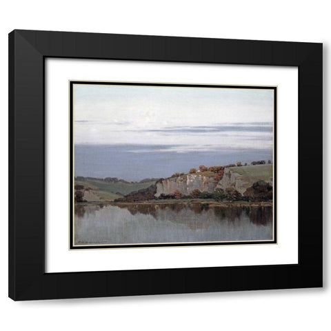 Soft Twilight Lingers Black Modern Wood Framed Art Print with Double Matting by Sylvester, Frederick Oakes