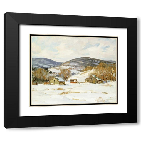 Early Snow Black Modern Wood Framed Art Print with Double Matting by Symons, George Gardiner