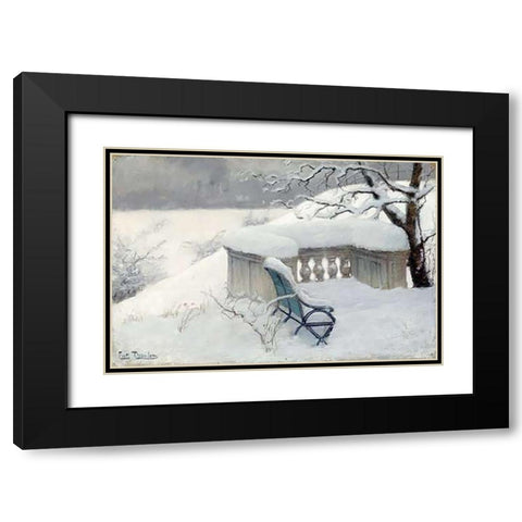 Elbpark, Hamburg Black Modern Wood Framed Art Print with Double Matting by Thaulow, Fritz