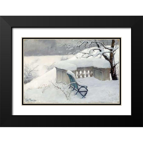 Elbpark, Hamburg Black Modern Wood Framed Art Print with Double Matting by Thaulow, Fritz