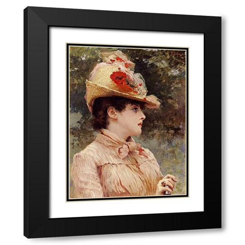 A Young Beauty Black Modern Wood Framed Art Print with Double Matting by Tofano, Eduardo