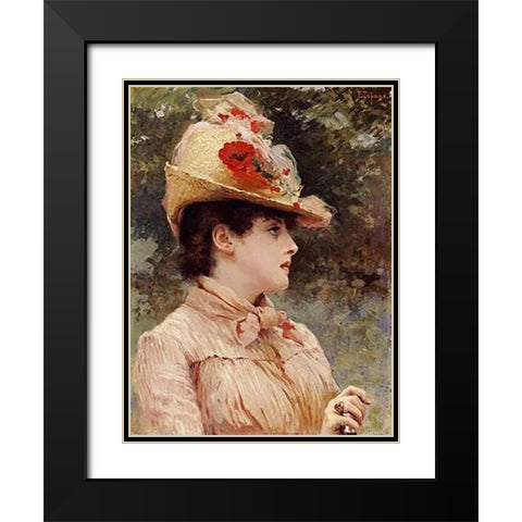 A Young Beauty Black Modern Wood Framed Art Print with Double Matting by Tofano, Eduardo