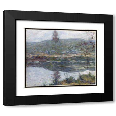 Autumn Mists Black Modern Wood Framed Art Print with Double Matting by Twachtman, John Henry