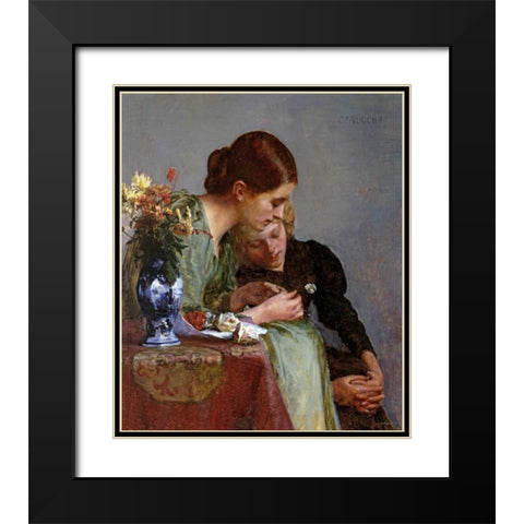 The Flowers Black Modern Wood Framed Art Print with Double Matting by Ulrich, Charles Frederick