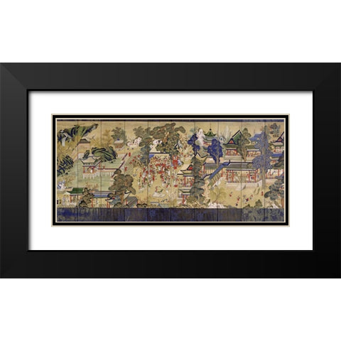 Guo Ziyis Banquet Black Modern Wood Framed Art Print with Double Matting by Unknown