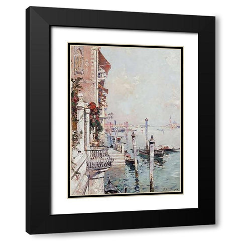 The Grand Canal, Venice Black Modern Wood Framed Art Print with Double Matting by Unterberger, Franz Richard