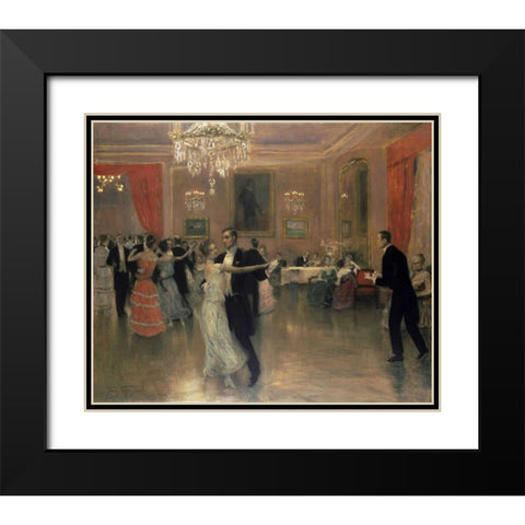 At The Ball Black Modern Wood Framed Art Print with Double Matting by Vezin, Frederick
