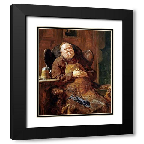 A Quiet Smoke Black Modern Wood Framed Art Print with Double Matting by Von Grutzner, Edouard
