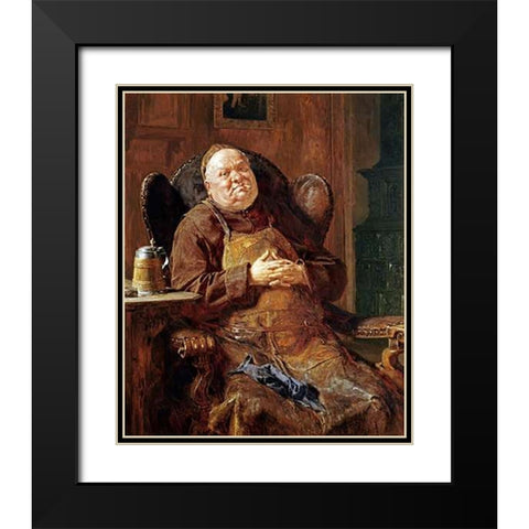 A Quiet Smoke Black Modern Wood Framed Art Print with Double Matting by Von Grutzner, Edouard