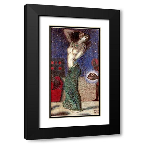 Dancing Salome Black Modern Wood Framed Art Print with Double Matting by Von Stuck, Franz