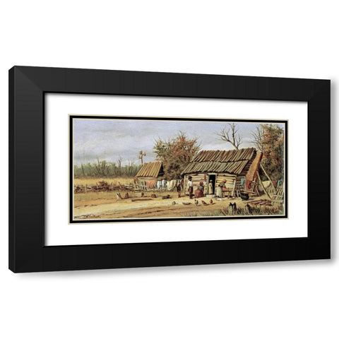 Daily Chores Black Modern Wood Framed Art Print with Double Matting by Walker, William Aiken