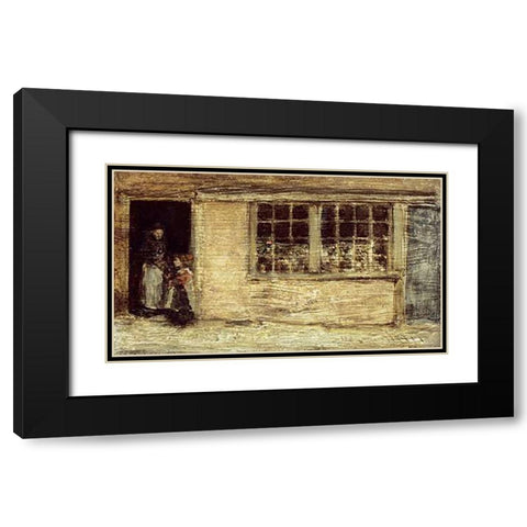 The Shop Window Black Modern Wood Framed Art Print with Double Matting by Whistler, James McNeill